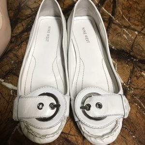 White Nine West loafers
